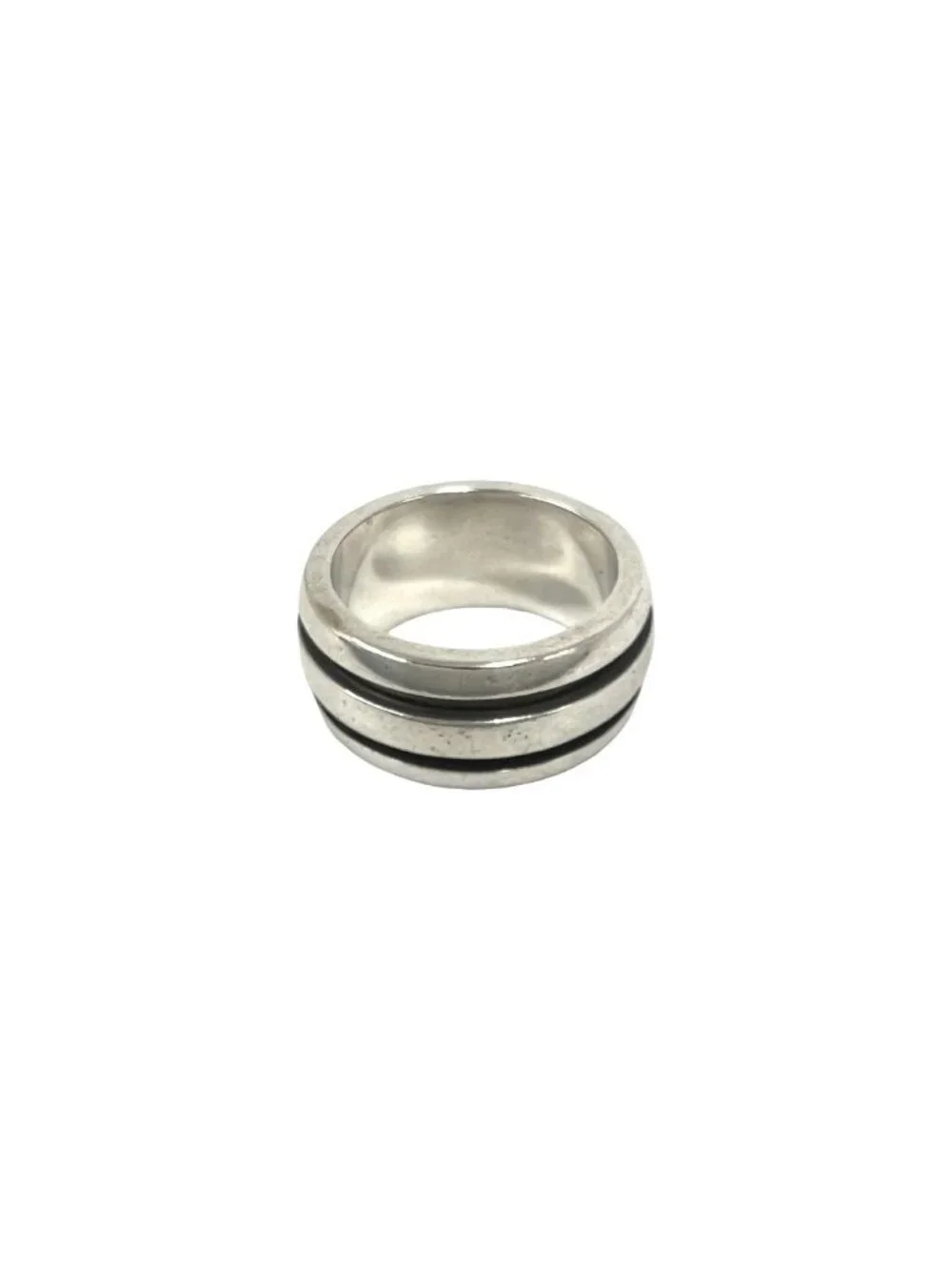 Tiffany & Co Vintage Grooved Double Line Ring 925 Sterling Silver